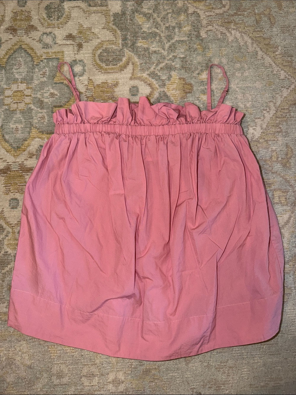 Women's Pink Ruffle-Top Tank